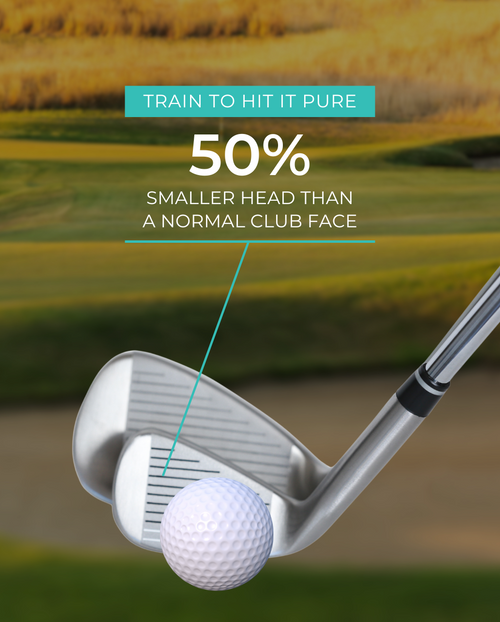 HitFit golf training aid, has 50% smaller head than a normal club